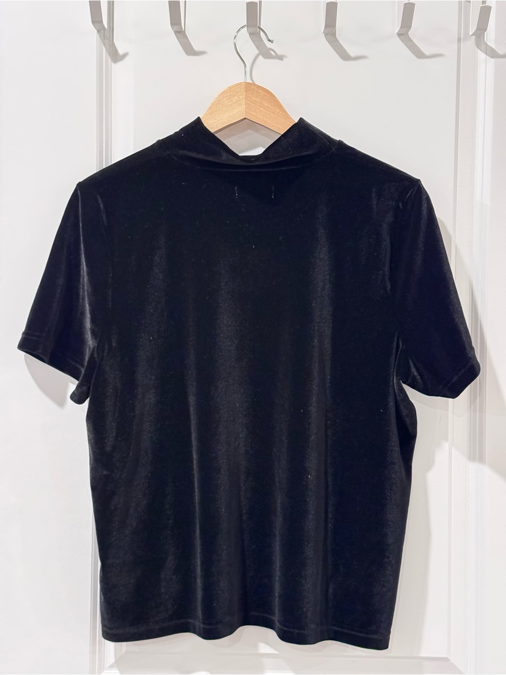 Madewell Black Velvet Short-Sleeve Top